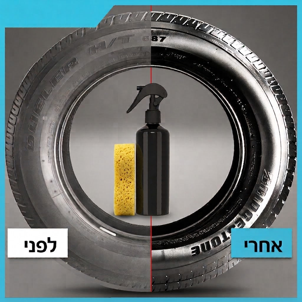 ספריי + ספוג לחידוש והגנת הצמיג.