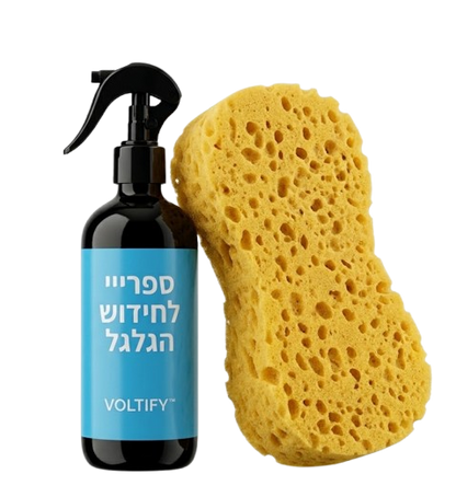 ספריי + ספוג לחידוש והגנת הצמיג.